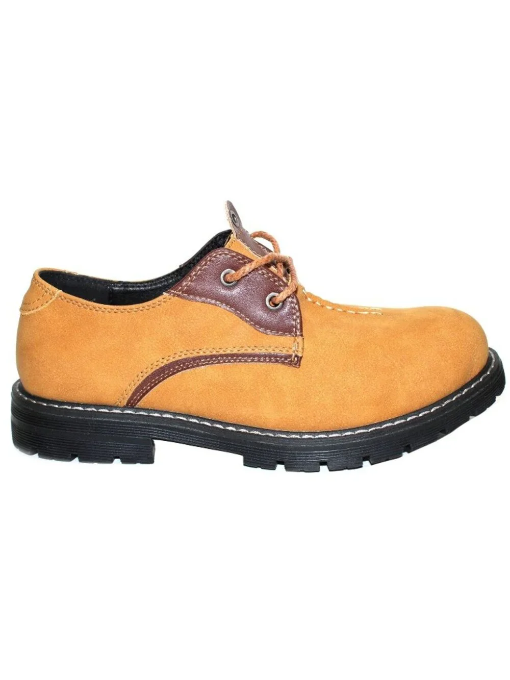 Men's Suede Leather Shoes Lace Up Casual Oxford Shoes Camel Size 7.5
